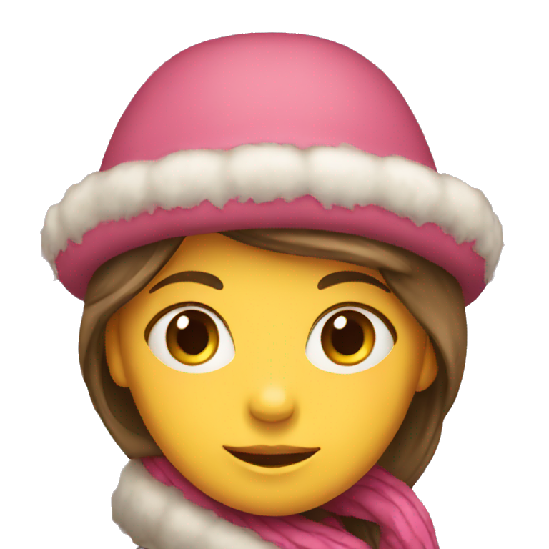 A girl with a hat and muffler  emoji