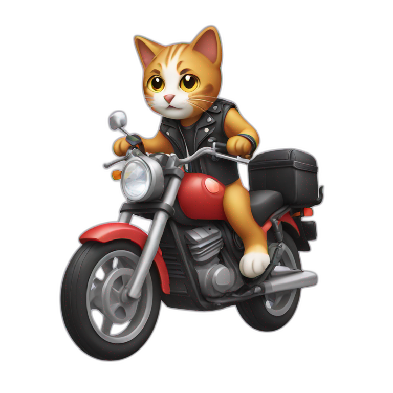 Cat on motorbike emoji