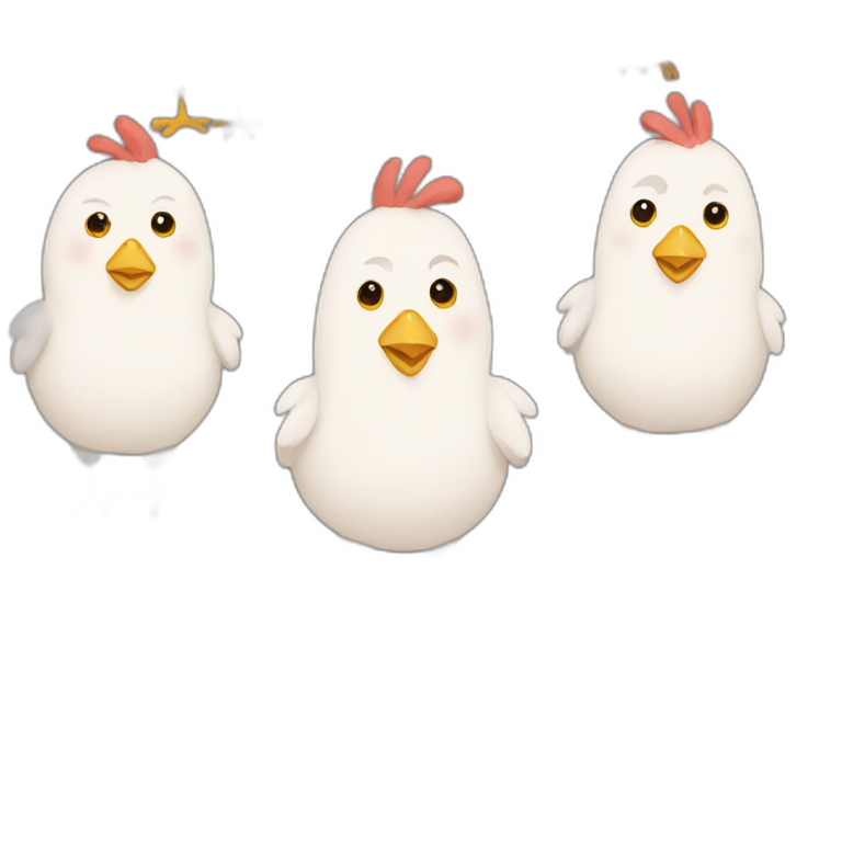 Three Chickens with pajamas emoji