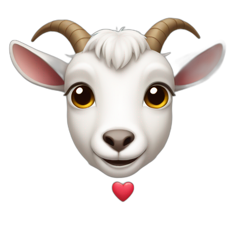 Goat with Hearts in its eyes emoji