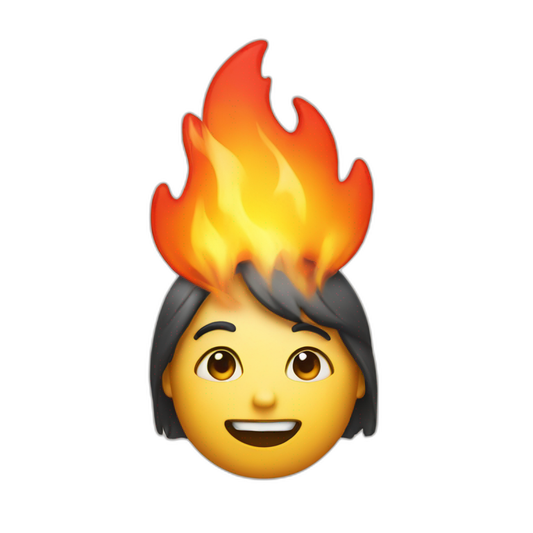 the word help on fire emoji