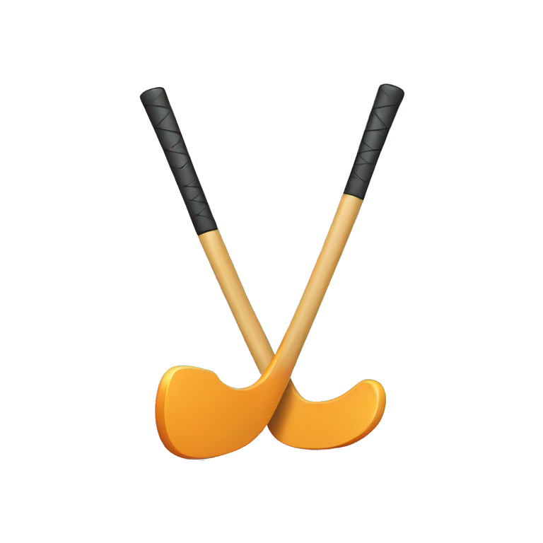 hockey stick and hockey puck emoji