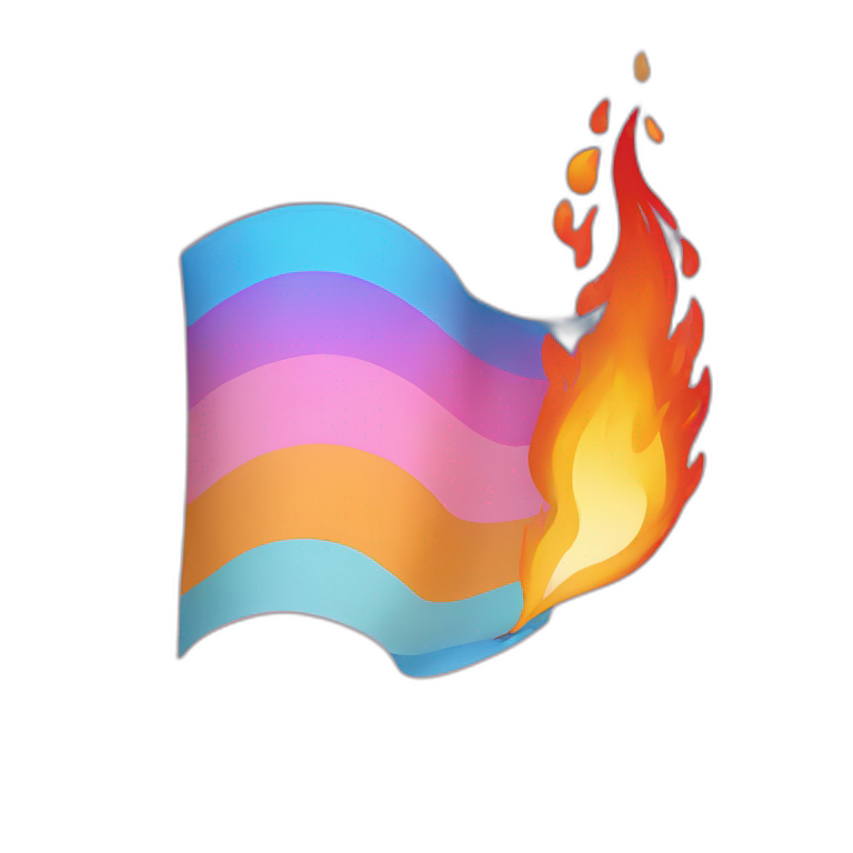 trans flag in fire emoji