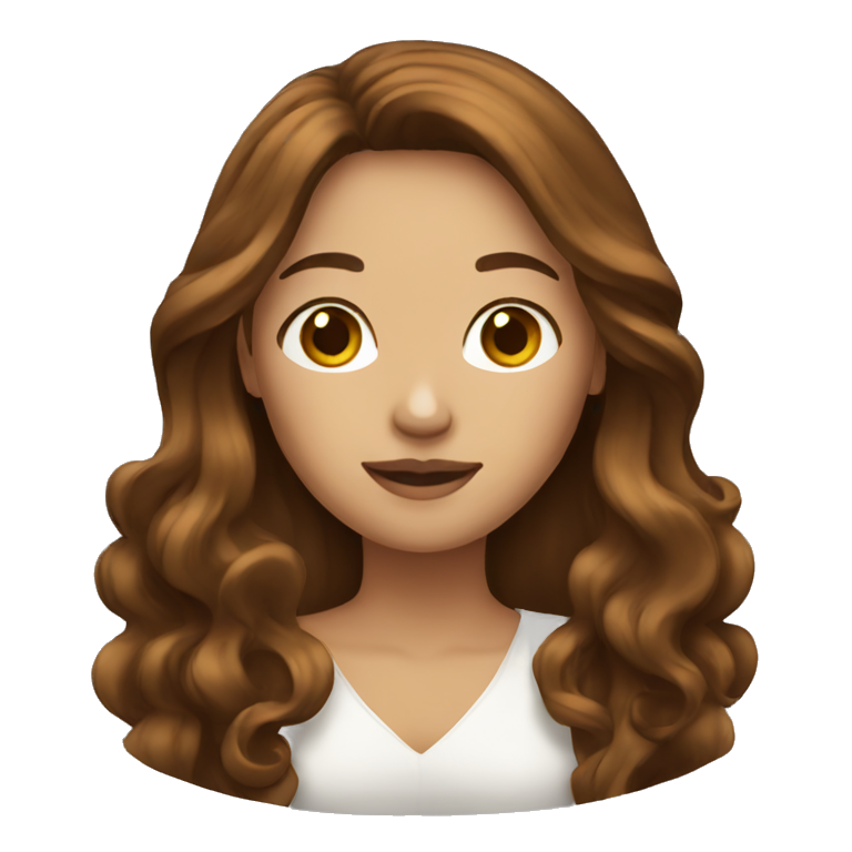 Long brown hair woman emoji