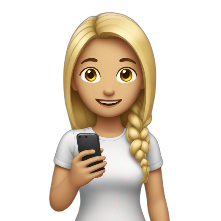 girl holding a phone emoji