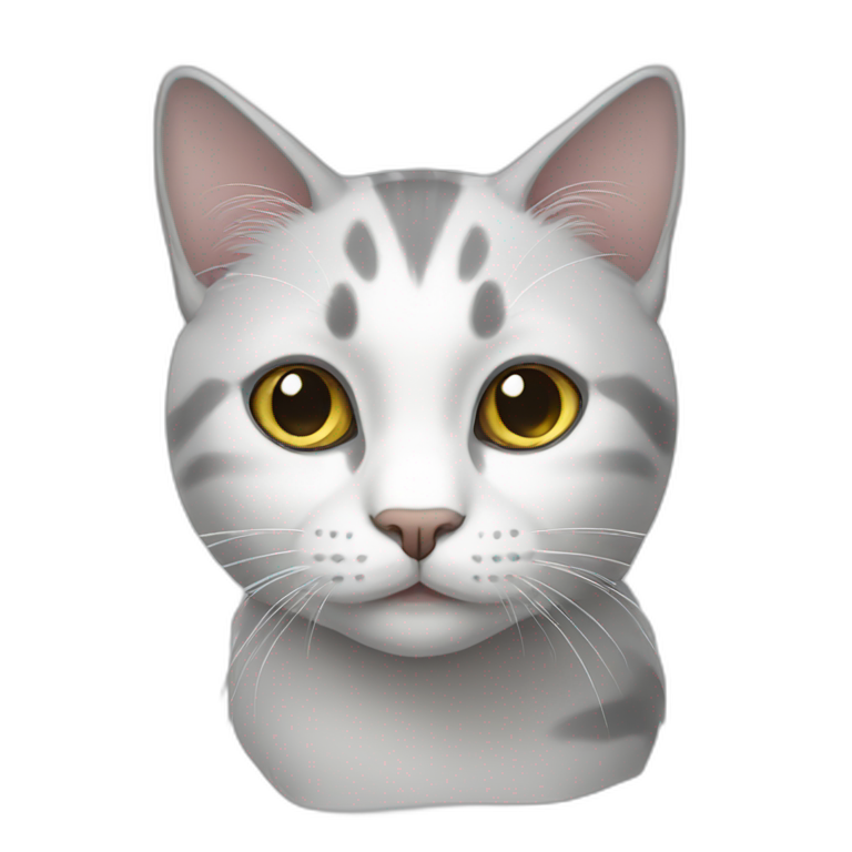 White grey cat emoji