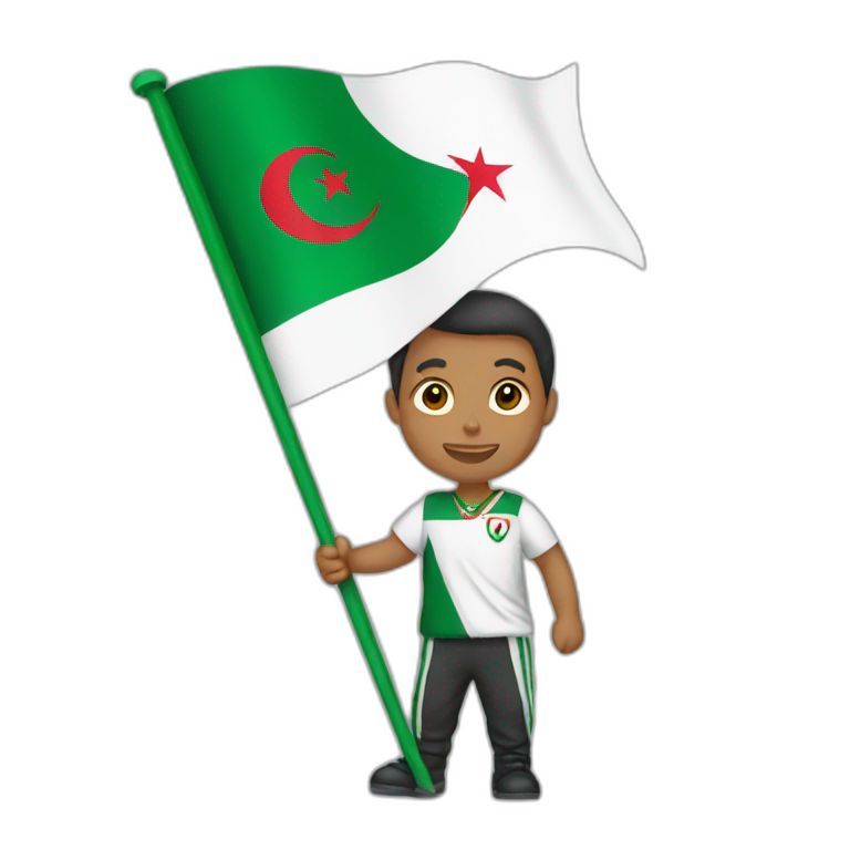 Man carrying the flag of Algeria emoji