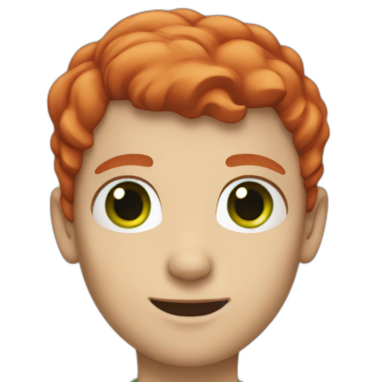 White boy with red hair and green eyes  emoji