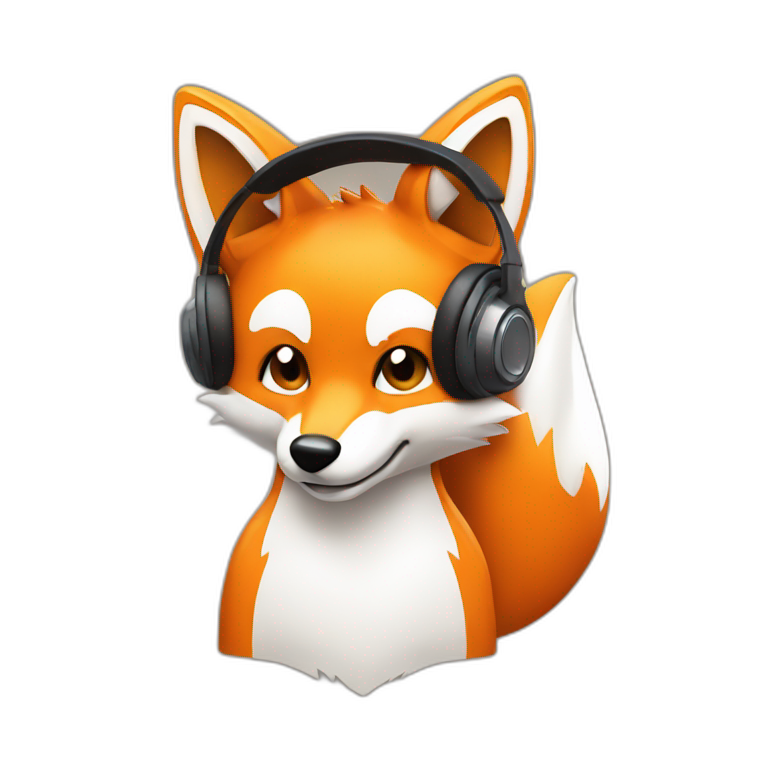 gaming Fox with headphones emoji
