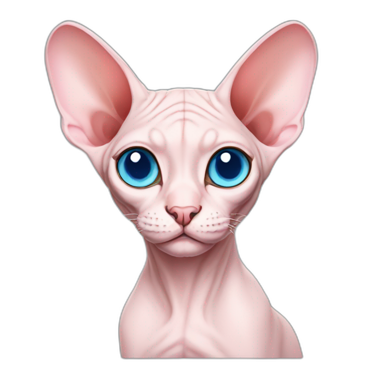 Pink sphynx with blue eyes emoji