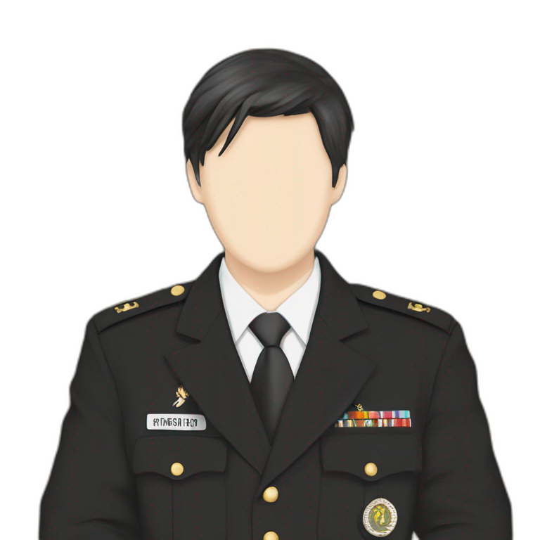 military boy in black uniform emoji