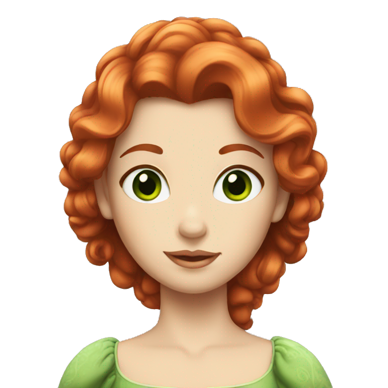 Princess with red hair and green eyes emoji