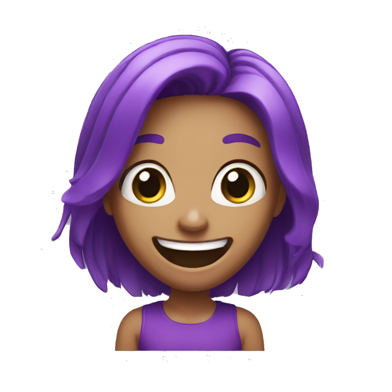 Purple girl LAUGH emoji