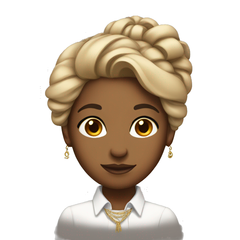 Brown girl with formals long hair tied up formals emoji