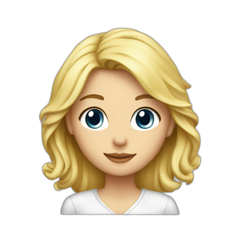 blonde girl on printer emoji