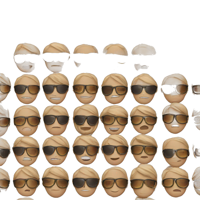 Person with sunglasses not smiling emoji