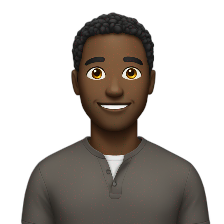Black man slightly smiling emoji