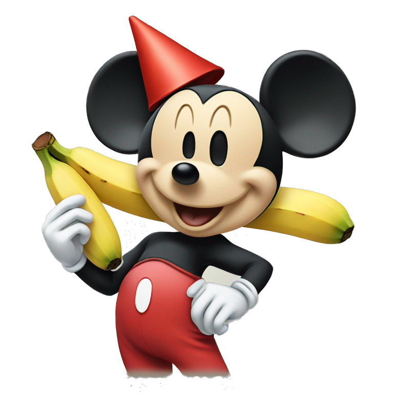 Mickey mouse eat banana emoji