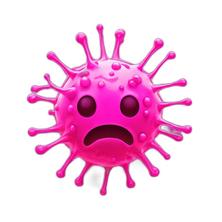 virus cell neon pink emoji