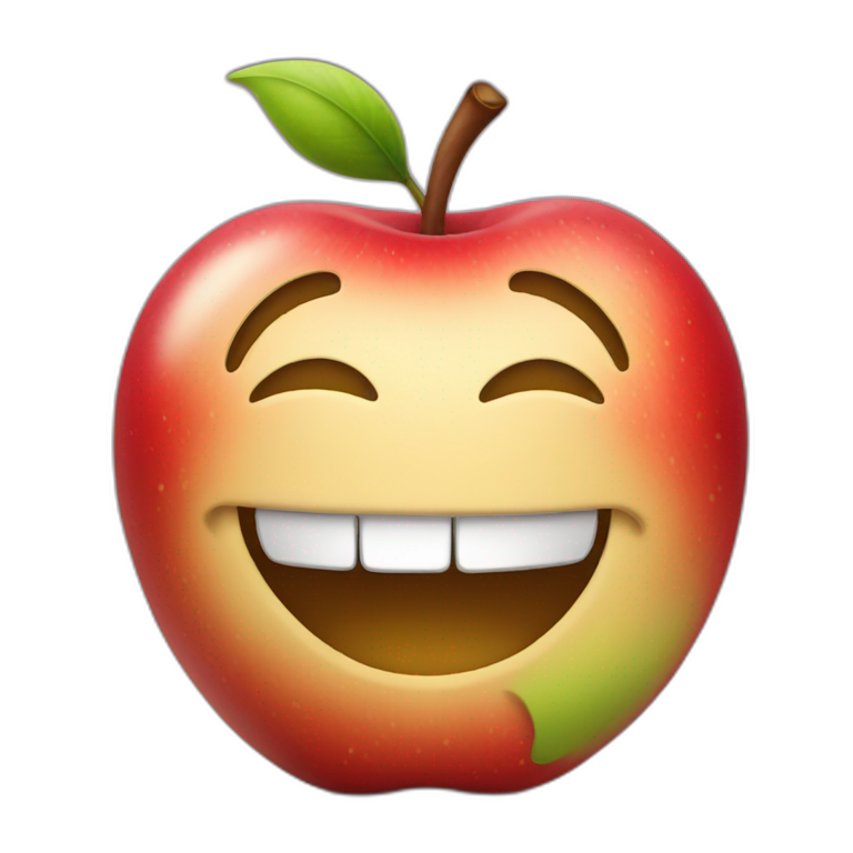 smirking apple emoji