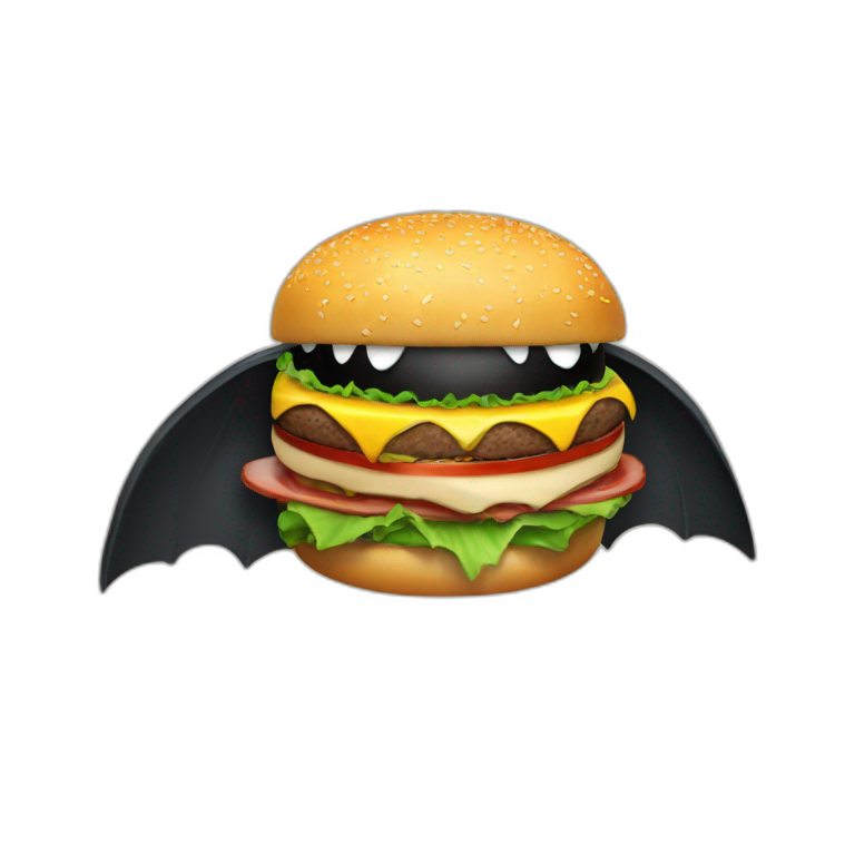 Batman mange un hamburger emoji