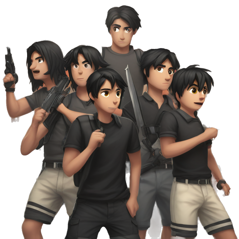 boys in black hair. emoji