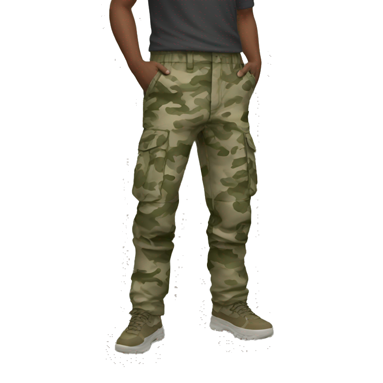 a pair of khaki camo cargo pants emoji