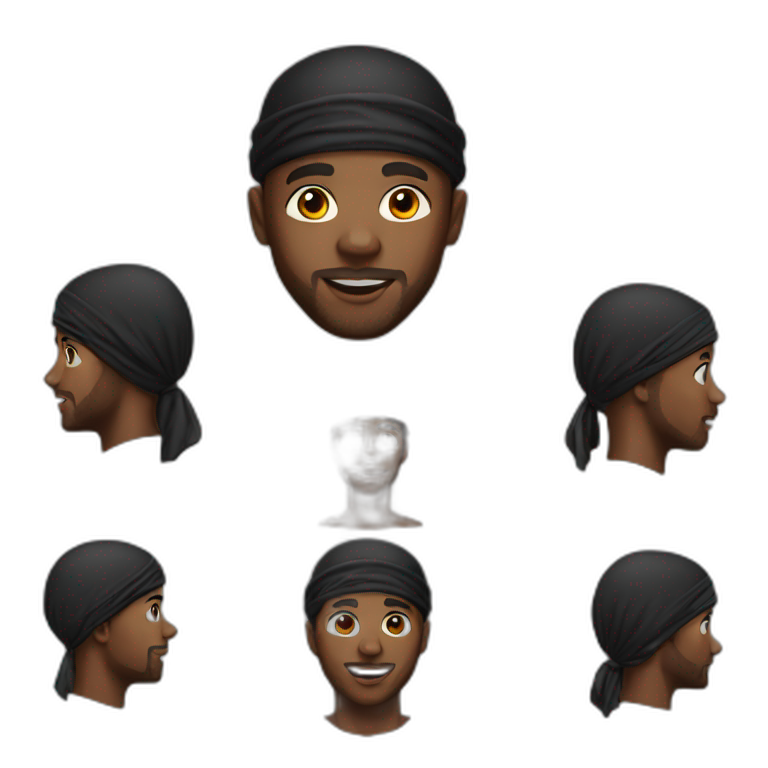 Handsome black male with a durag emoji