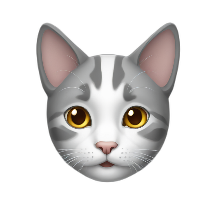 grey and white cat emoji