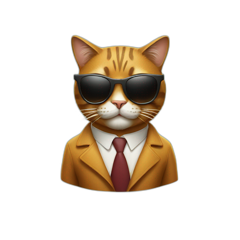 Cool cat wearing sunglasses and a cigar emoji