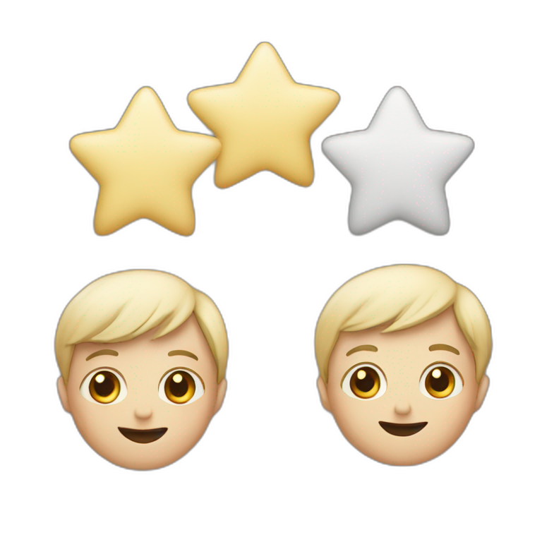 3 stars of differing size emoji