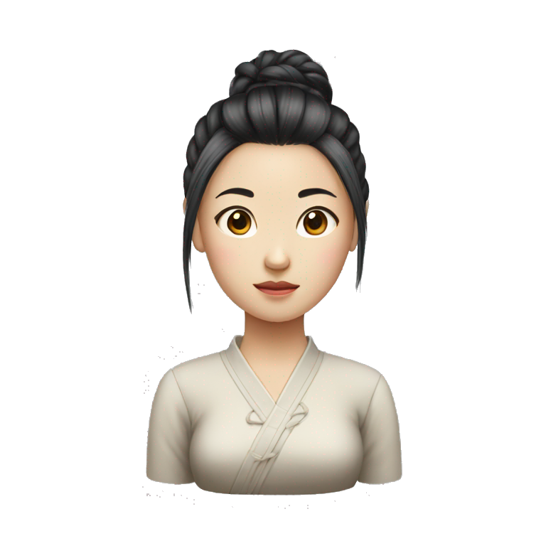 Chinese Girl with tied hair emoji