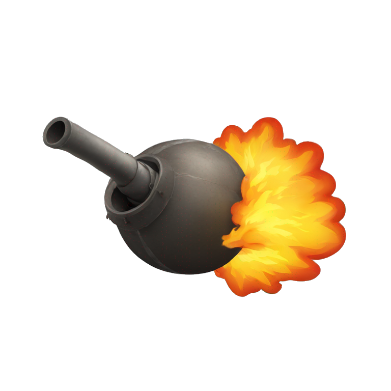 cannon ball on fire flying through the air emoji