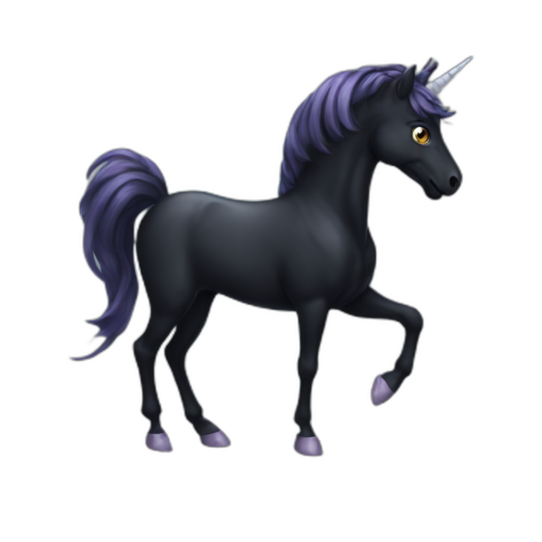 Spooky black unicorn emoji