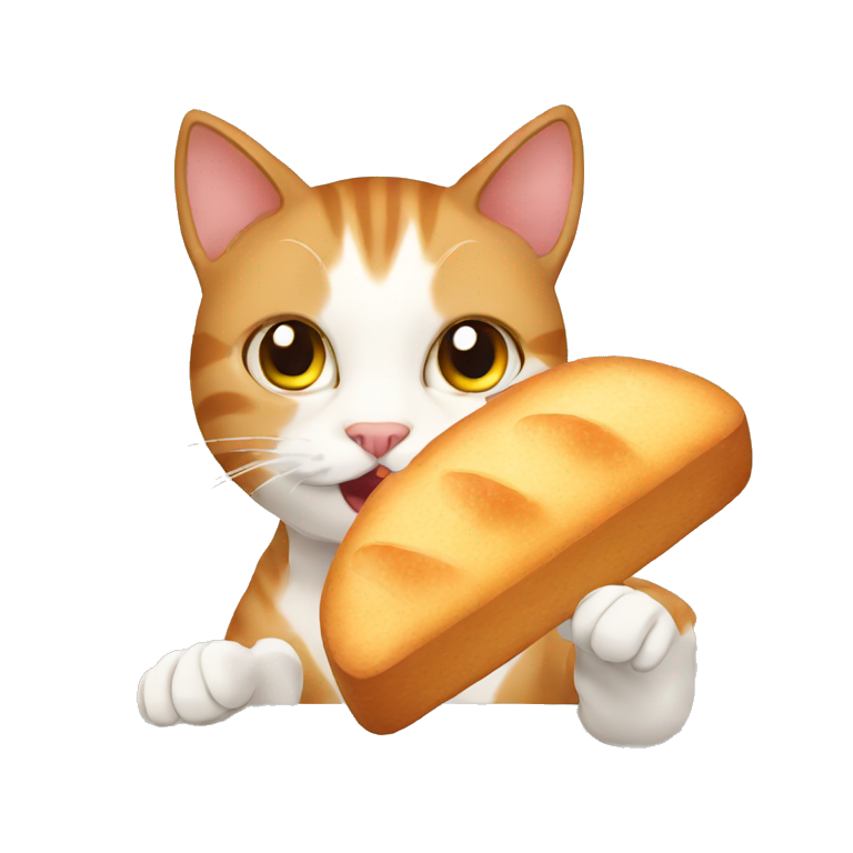 cat eating bread emoji