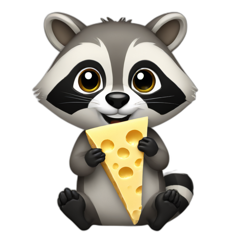 Raccoon eat cheese  emoji