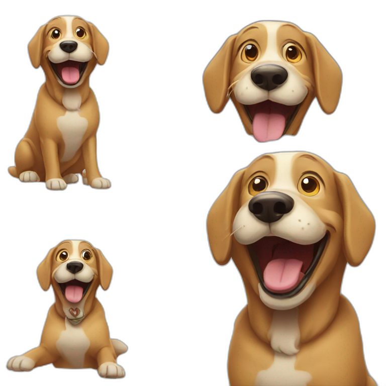 laughing funny old dog emoji