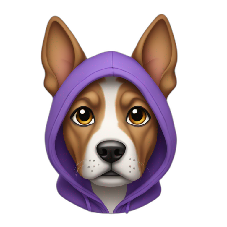dog in purple hoodie emoji