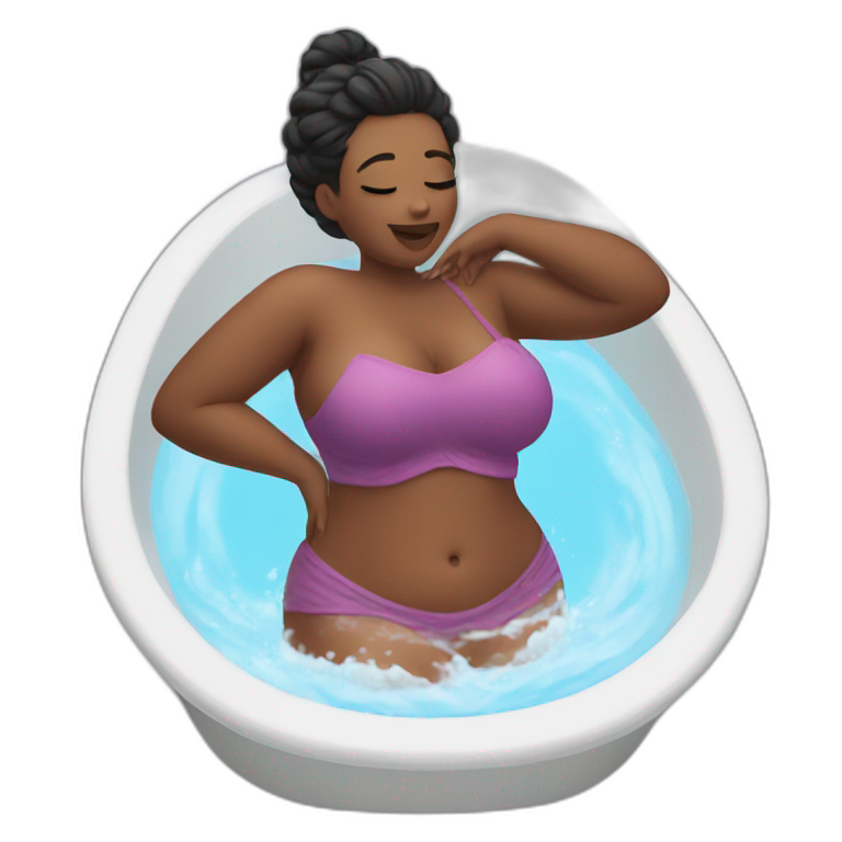 Thicc Woman bathing emoji