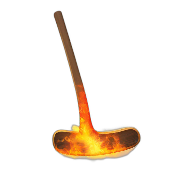 hockey stick with fire emoji