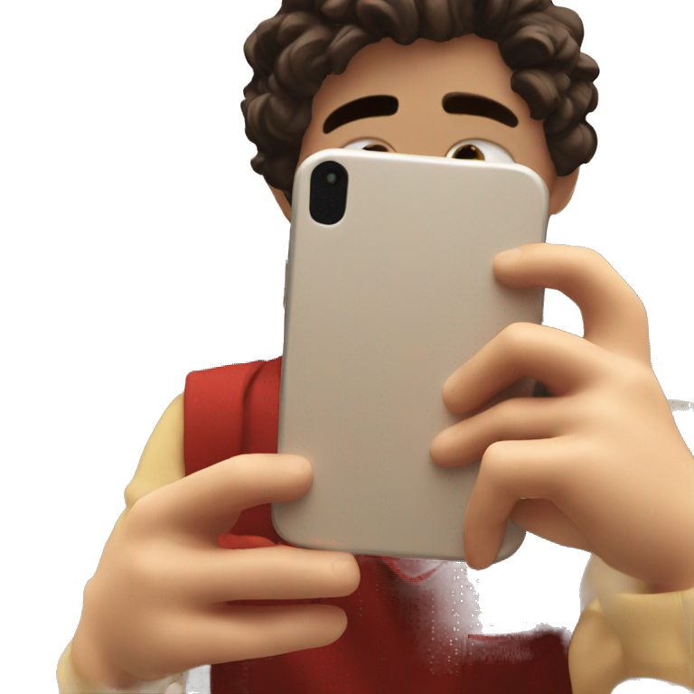 boy taking selfie with phone emoji