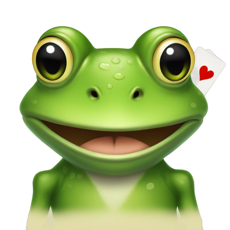 frog with cards emoji