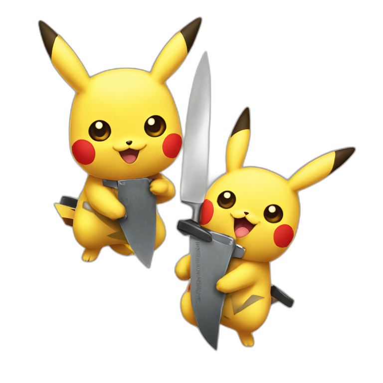pikachu with knives emoji