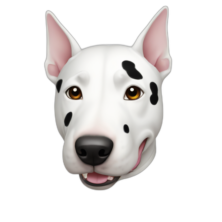 white bull terrier with black spot emoji