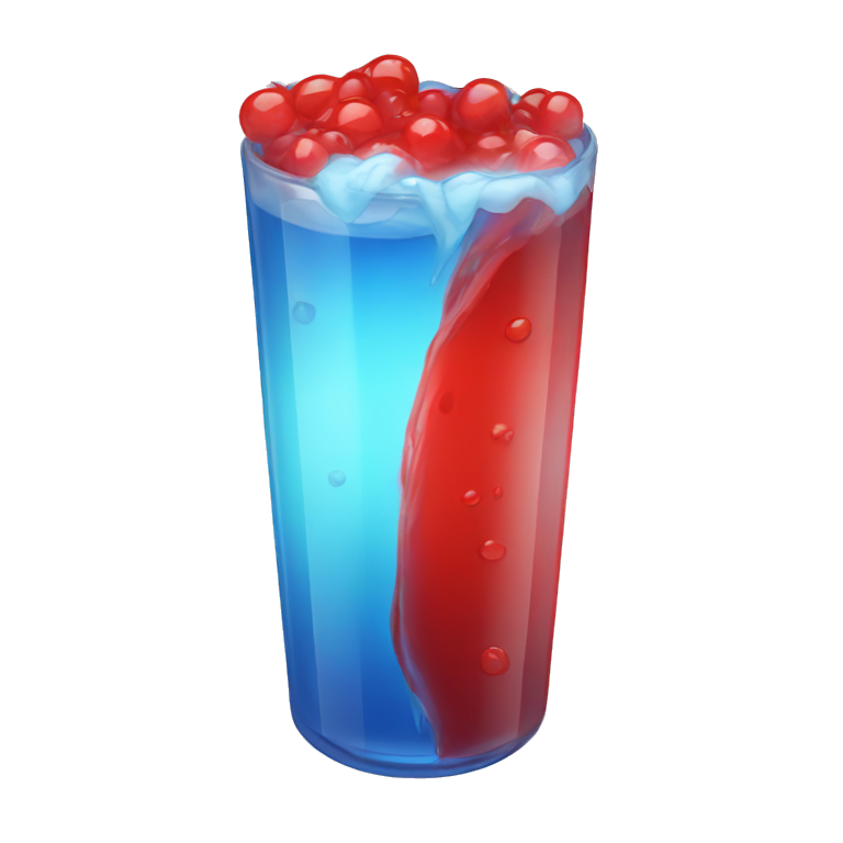 red and blue energy drin emoji