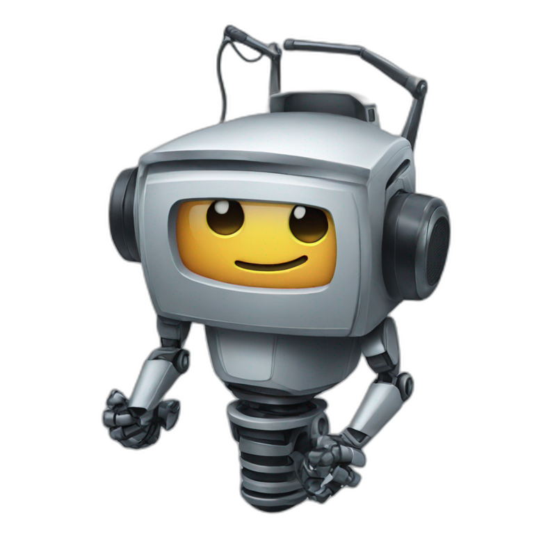 robot with a microphone emoji