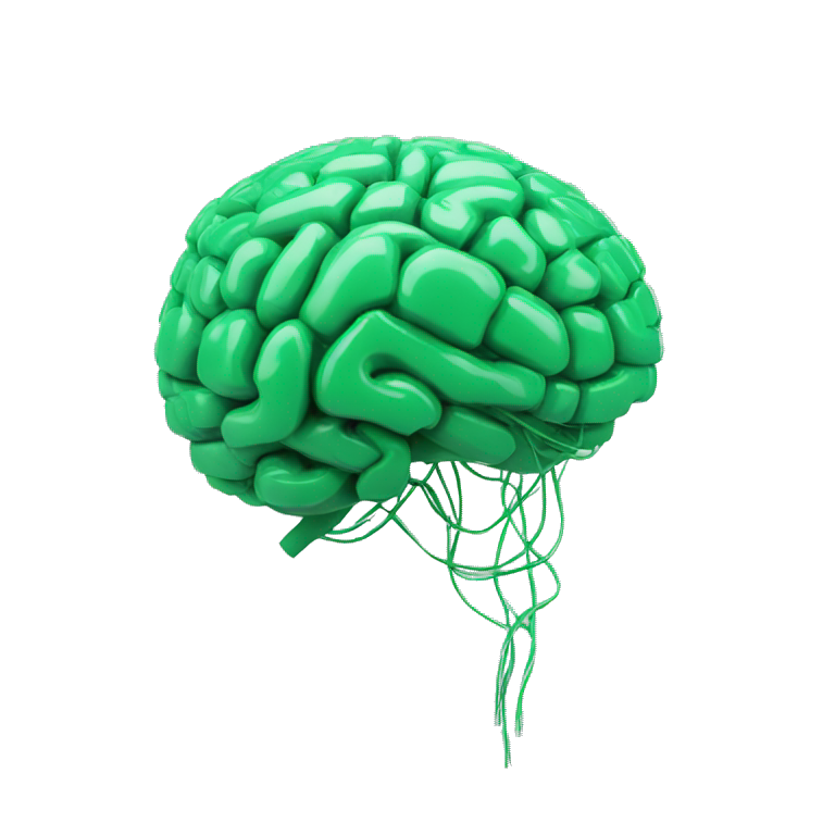 green code brain with wires  emoji