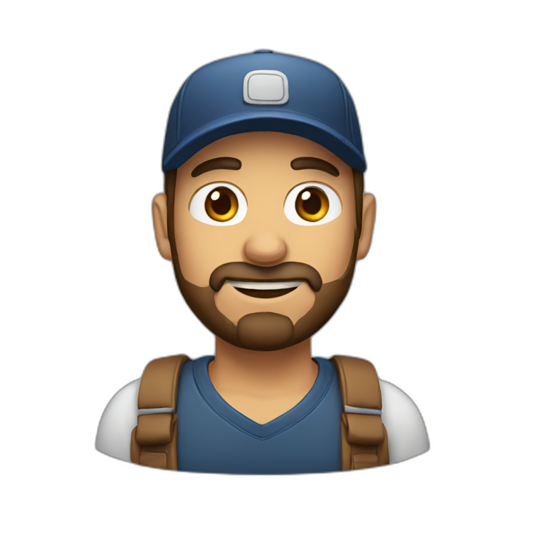 man with cap and brown beard emoji