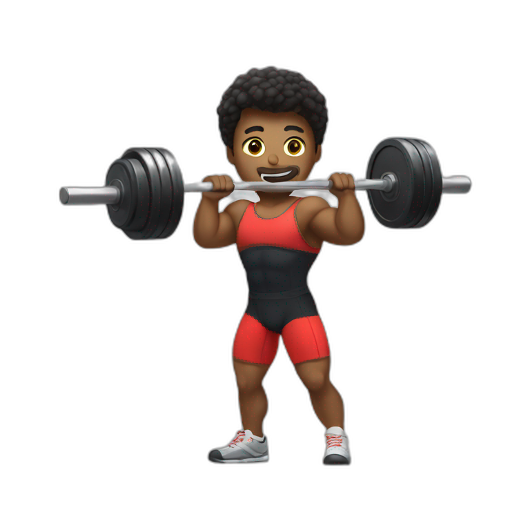 Weightlifter with a barebell emoji