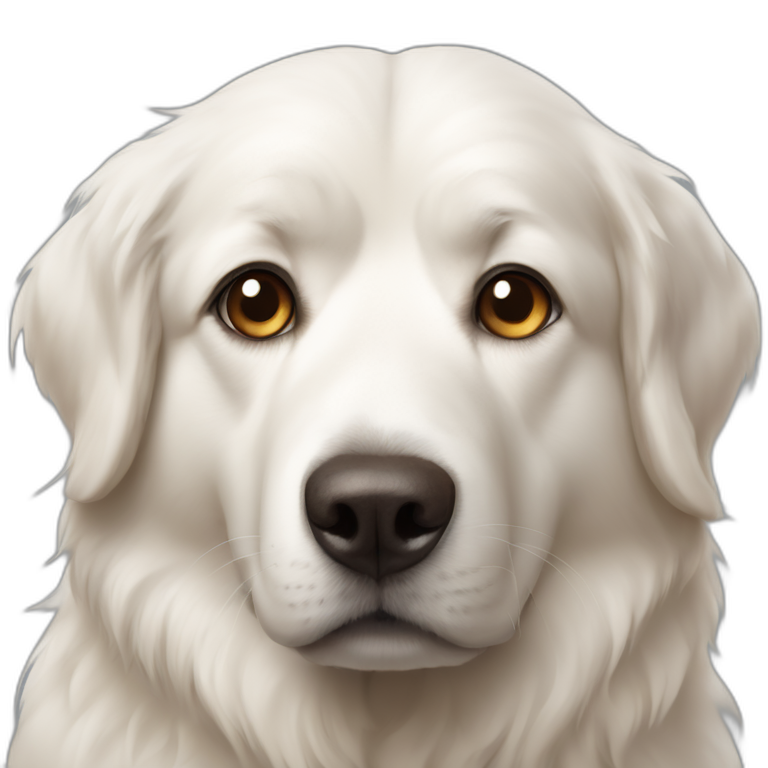 pyrenees dog with brown spot on left eye emoji